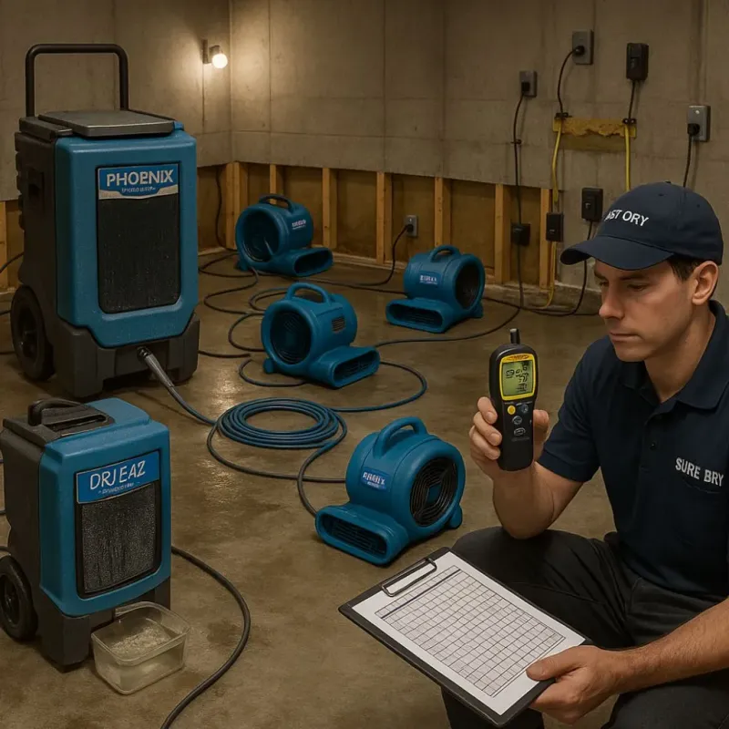 Structural Drying and Dehumidification process in East Peoria, IL
